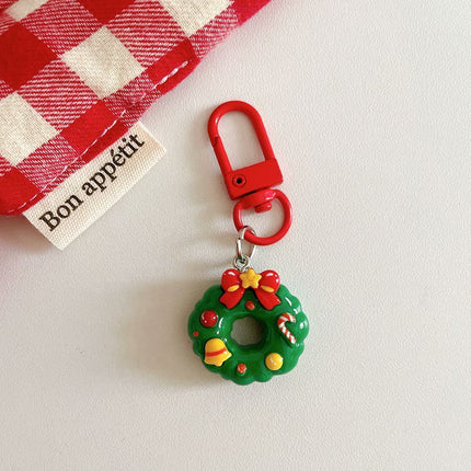 Christmas Wreath Resin Keychain, Delicate Backpack Hanging Ornament
