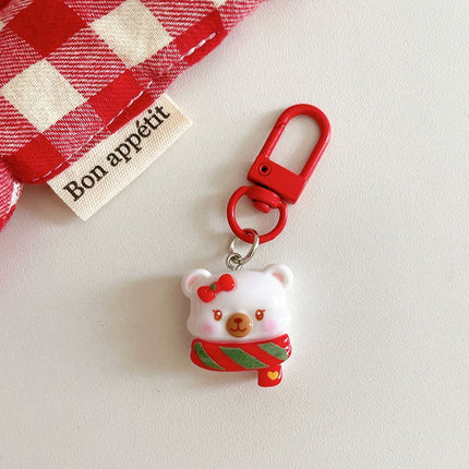 Christmas Bear Resin Keychain, Sweet Backpack Hanging Ornament