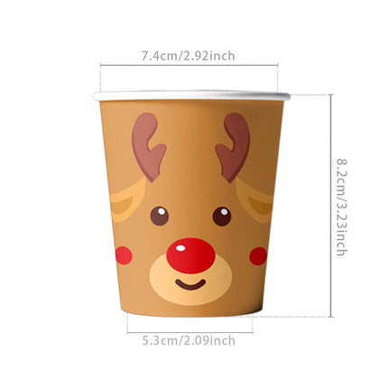 Disposable Paper Cups 10 PCS, Elk Themed Printed Cups