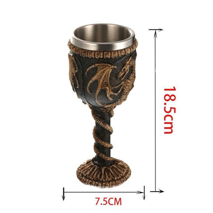 Resin Dragon Pattern Wine Goblet 2 PCS
