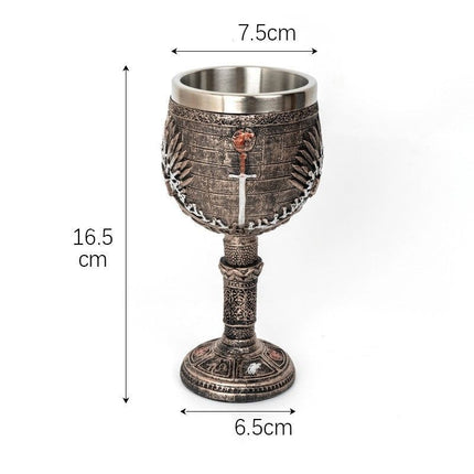 Resin Retro Engraved Pattern Goblet 2 PCS