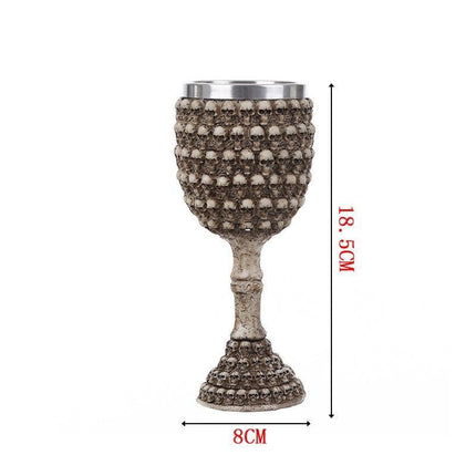 Resin Rivet Texture Wine Goblet 2 PCS, Embossed Surface Cup