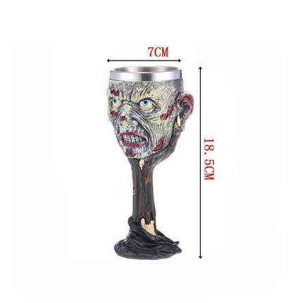 Resin Mutant Face Sculpted Goblet 2 PCS, Retro Horror‑style Cup