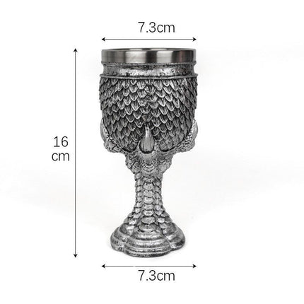 Resin Fish‑scale Texture Goblet 2 PCS, Metallic Tone Resin Cup