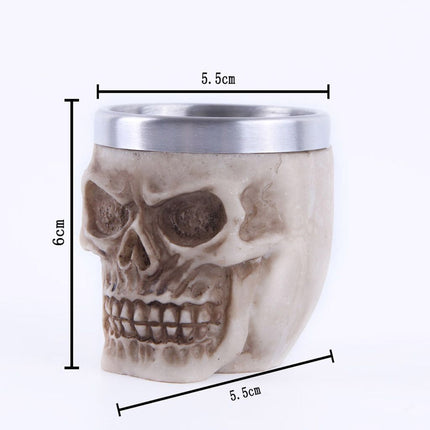 Resin Skull‑shaped Drinking Cup Without Stem 2 PCS