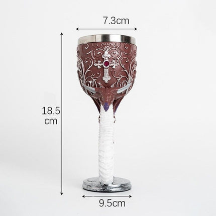 Resin Cross‑ornamented Gothic Goblet 2 PCS