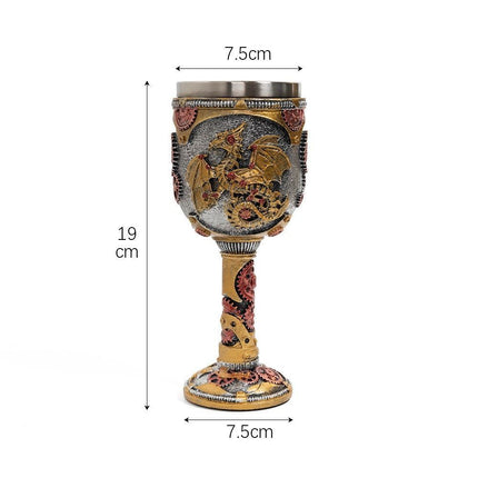 Resin Round Relief‑medallion Goblet 2 PCS