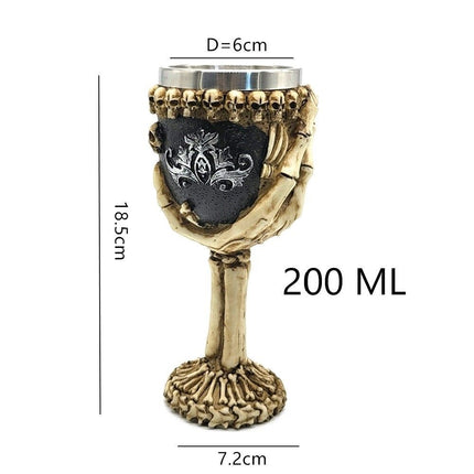 Resin Skull Ghost‑Hand Sculpted Goblet, Novelty Bar Cocktail Wine Cup, Decorative Tableware for Christmas & Halloween Gathering