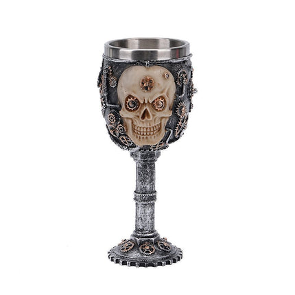 Mechanical Style Resin Skull Goblet, Unique Retro Bar Drinking Vessel