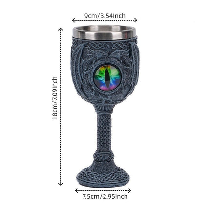 Resin Evil Dragon Eye Pattern Goblet, Fantasy Retro Wine Cup