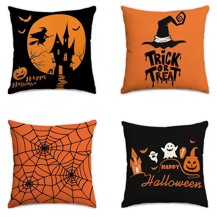 Halloween & Christmas Decorative Pillow Cover 4PC, Style 1