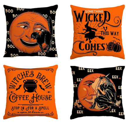 Christmas & Halloween Decorative Pillow Cover 4PC, Style 2