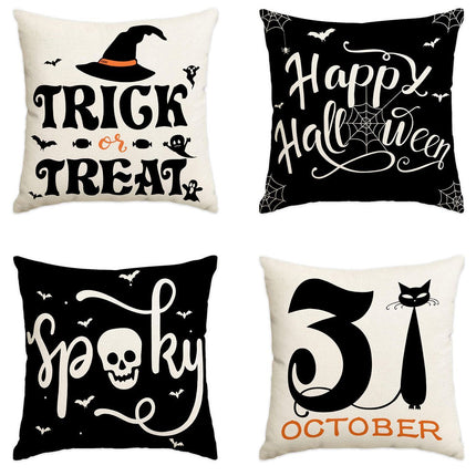 4PC Holiday Decorative Pillow Cover for Christmas & Halloween, Style 4