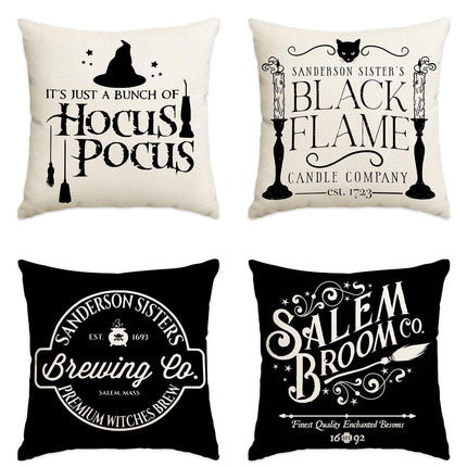 Decorative Pillow Cover 4PC for Halloween & Christmas, Style 5