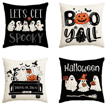 Decorative Pillow Cover 4PC for Christmas & Halloween, Style 6