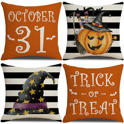 Halloween & Christmas Home Decor 4PC Decorative Pillow Cover, Style 13