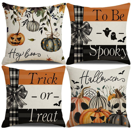 4PC Pillow Cover for Home Decoration, Christmas & Halloween Occasion