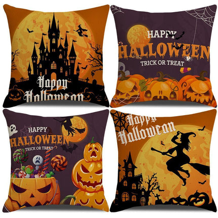 Halloween & Christmas Occasion 4PC Home Decor Pillow Cover, Style 21