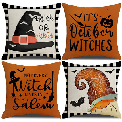 Christmas & Halloween Occasion 4PC Home Decor Pillow Cover, Style 22