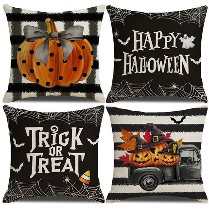 4PC Themed Home Pillow Cover, Designed for Christmas & Halloween