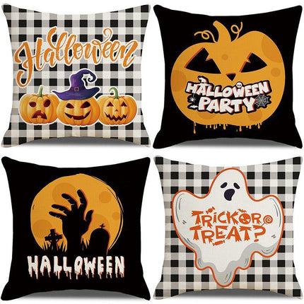 Halloween & Christmas Celebration 4PC Indoor Pillow Cover, Style 37