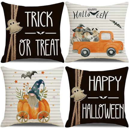 4PC Festive Decor Pillow Cover, for Christmas & Halloween Home Setting