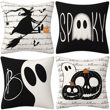 Christmas & Halloween Household Decor Item 4PC Pillow Cover, Style 46