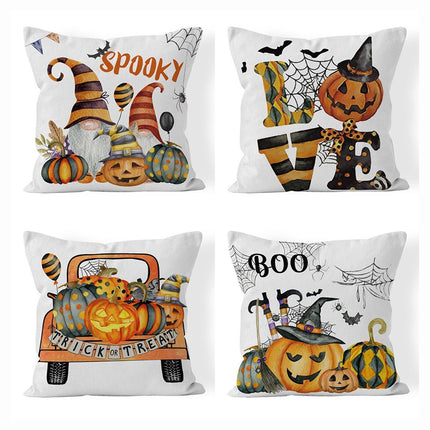 4PC Themed Home Pillow Covers, Fit for Halloween & Christmas