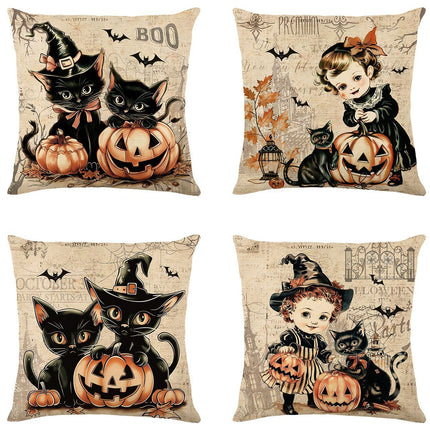 Christmas & Halloween Household Decor 4PC Pillow Covers, Style‑52