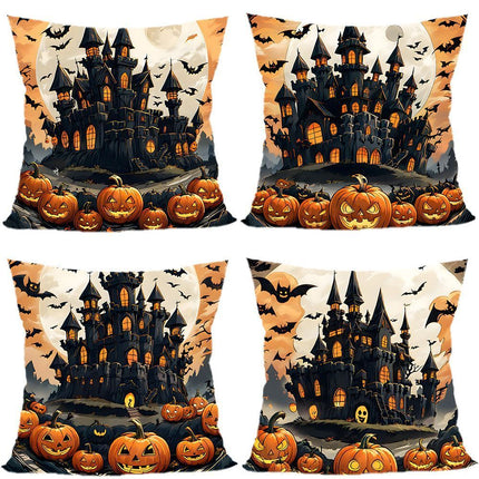 4PC Household Decor Pillow Cover for Christmas & Halloween Occasion