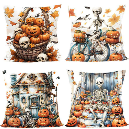 4PC Home Party Essential Pillow Cover for Halloween & Christmas