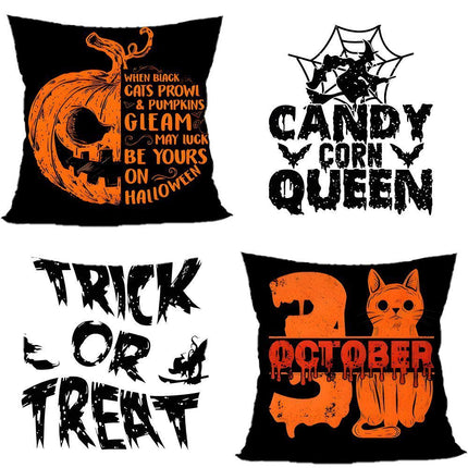 4PC Holiday Layout Pillow Cover Fit for Halloween & Christmas