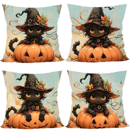 4PC Decorative Home Pillow Cover for Christmas & Halloween, Style‑64