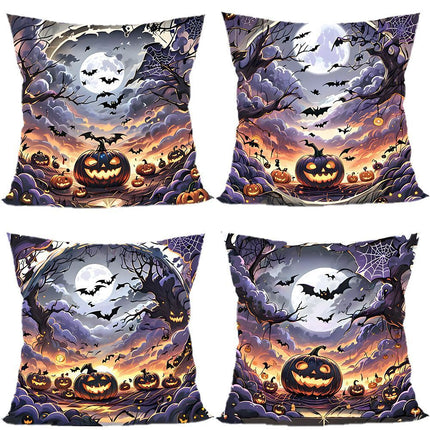 4PC Household Holiday Ornament Pillow Cover for Christmas & Halloween
