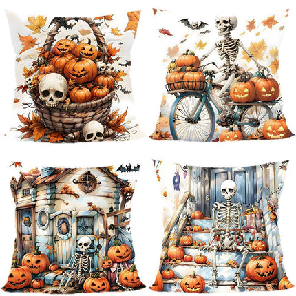 4PC Halloween & Christmas Themed Decorative Pillow Cover, Style‑59