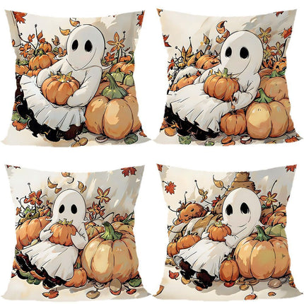 4PC Home Decor Pillow Cover for Christmas & Halloween Festival Supply