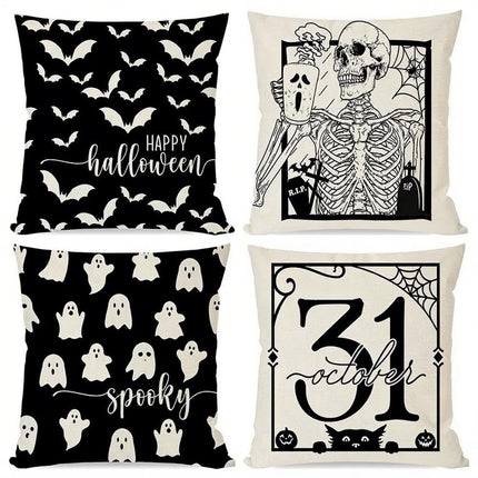 4PC Themed Household Pillow Cover Fit for Christmas & Halloween
