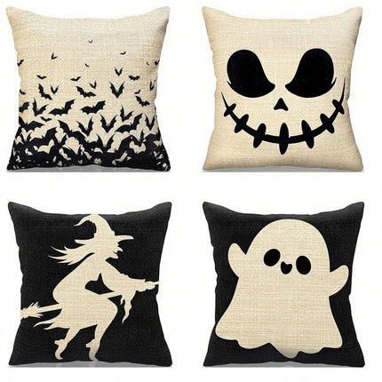 Christmas & Halloween Household Accent 4PC Pillow Cover, Style‑107