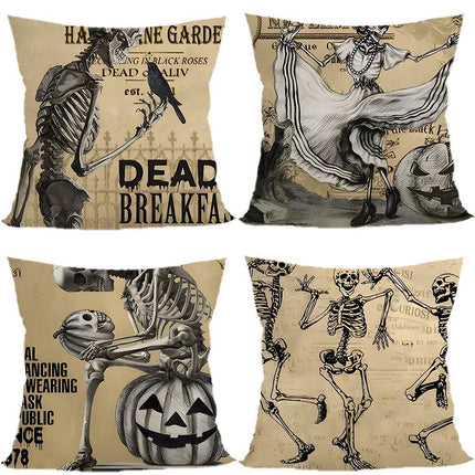 4PC Multi‑occasion Decor Pillow Cover For Halloween & Christmas, Style‑85, Suitable For Sofa, Living Room, Bedroom, 45x45cm, Pillow Insert Not Included, Easy‑maintain Cushion Cover For Long‑term Home Display