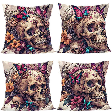 4PC Themed Household Pillow Cover For Halloween & Christmas, Style‑80, Suitable For Sofa, Living Room, Bedroom, 45x45cm, Pillow Insert Not Included, Fade‑resistant Cushion Cover For Seasonal Home Renovation
