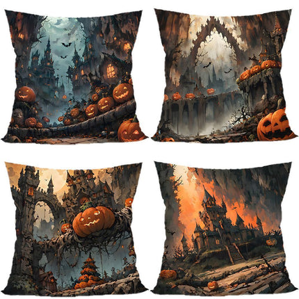 4PC Home Party Pillow Cover for Christmas & Halloween Celebration