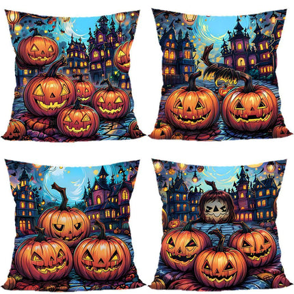 Christmas & Halloween Themed 4PC Pillow Cover, Style‑82