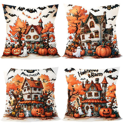 Christmas & Halloween Seasonal Decor 4PC Pillow Cover, Style‑79