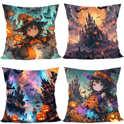 4PC Multi‑holiday Pillow Cover for Halloween & Christmas, Style‑78