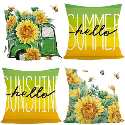 4PC Home Holiday Pillow Cover Fit For Halloween & Christmas, Style‑92, Suitable For Sofa, Living Room, Bedroom, 45x45cm, Pillow Insert Not Included, Soft‑textured Cushion Cover For Comfortable Home Setting