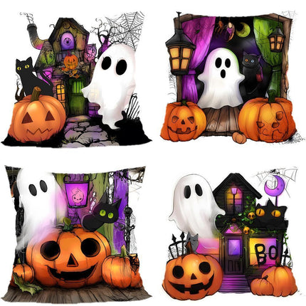 Decorative Pillow Cover 4PC for Christmas & Halloween, Style‑94