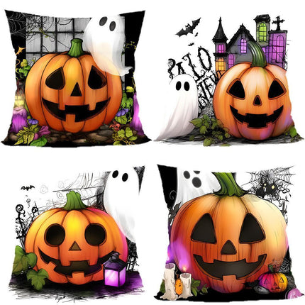 Christmas & Halloween Household Decor 4PC Pillow Cover, Style‑96