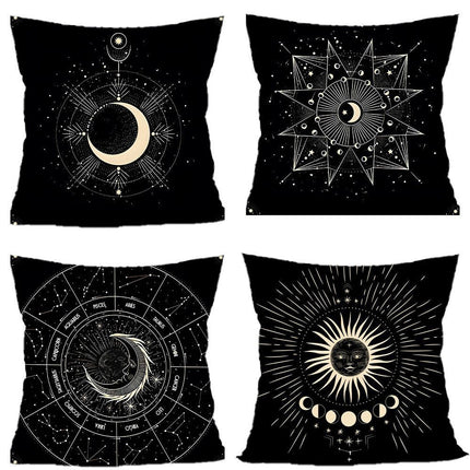 4PC Seasonal Home Accent Pillow Cover for Christmas & Halloween