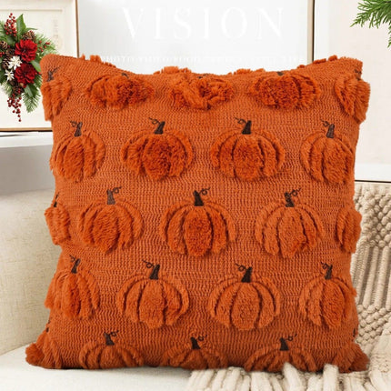 2PCS Halloween Themed Short Plush Pillow Cover