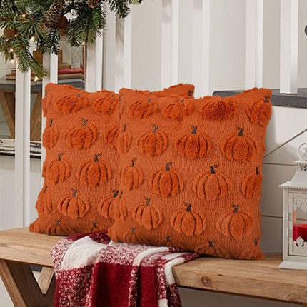 2PCS Halloween Themed Short Plush Pillow Cover
